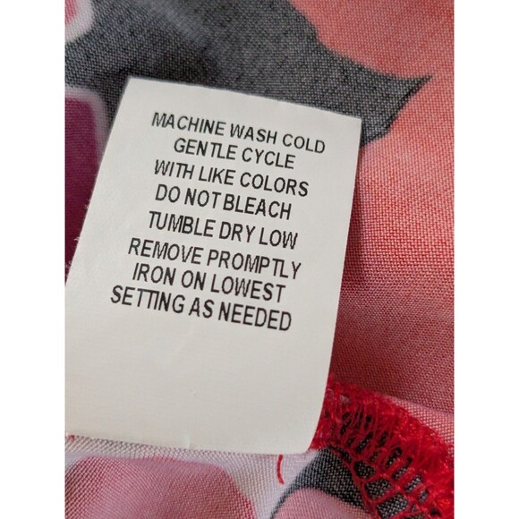 New York Collection Top Womens L Abstract Pink Black Floral Blouse Studded Artsy - Picture 12 of 12